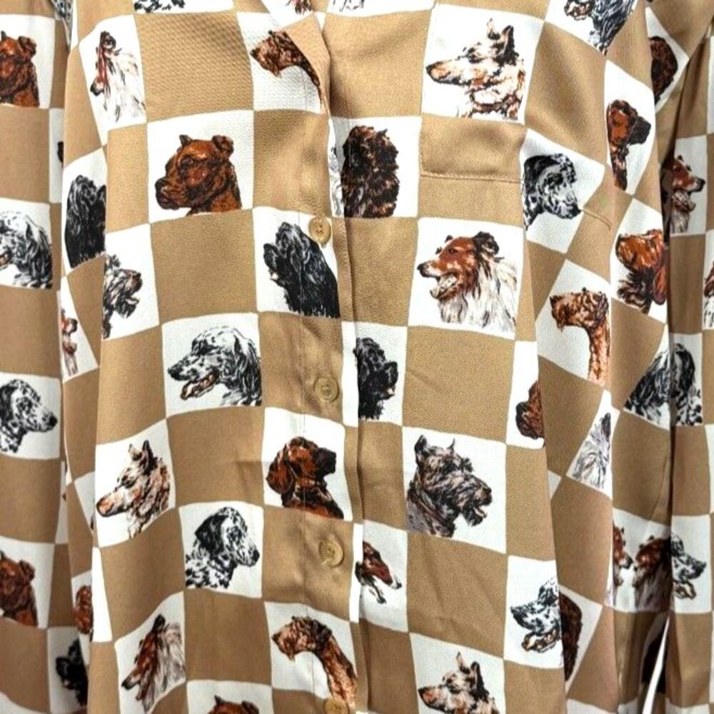 STAUD | Martha Tunic Camel Dog Checkered | Sz M